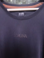 ZEGNA - Tonal Logo Embroidered Cotton T-Shirt in Dark Charcoal