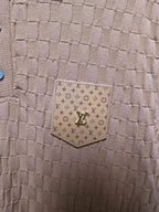 Louis Vuitton - Textured Damier Knit Polo Shirt with Monogram Pocket in Terracotta