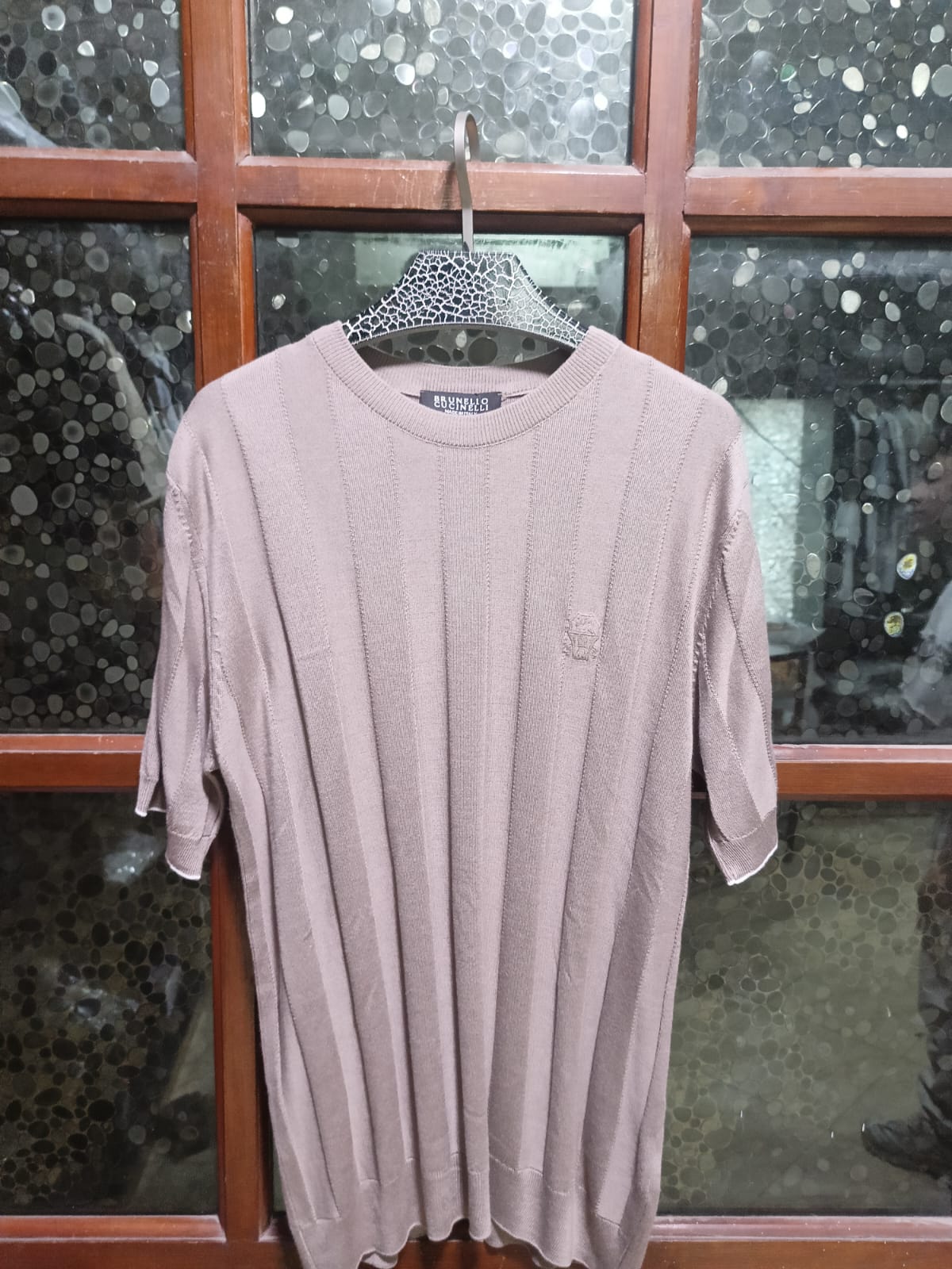Brunello Cucinelli - Ribbed Cotton-Silk Knit T-Shirt in Sand