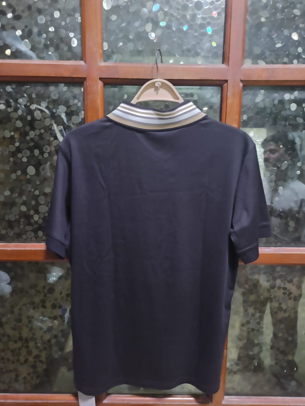 Loro Piana - Cotton Piqué Polo Shirt with Multi-Stripe Collar in Navy Blue