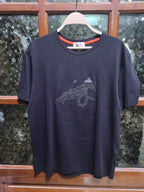 Hermès - Embroidered Leather Equestrian Motif T-Shirt in Black Cotton
