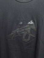 Hermès - Embroidered Leather Equestrian Motif T-Shirt in Black Cotton