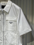 Prada - White Full-Zip Short Sleeve Utility Shirt