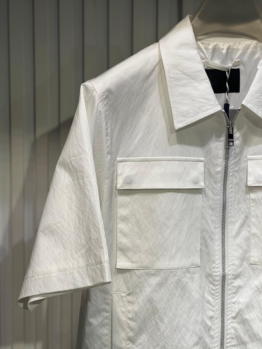 Prada - White Full-Zip Short Sleeve Utility Shirt