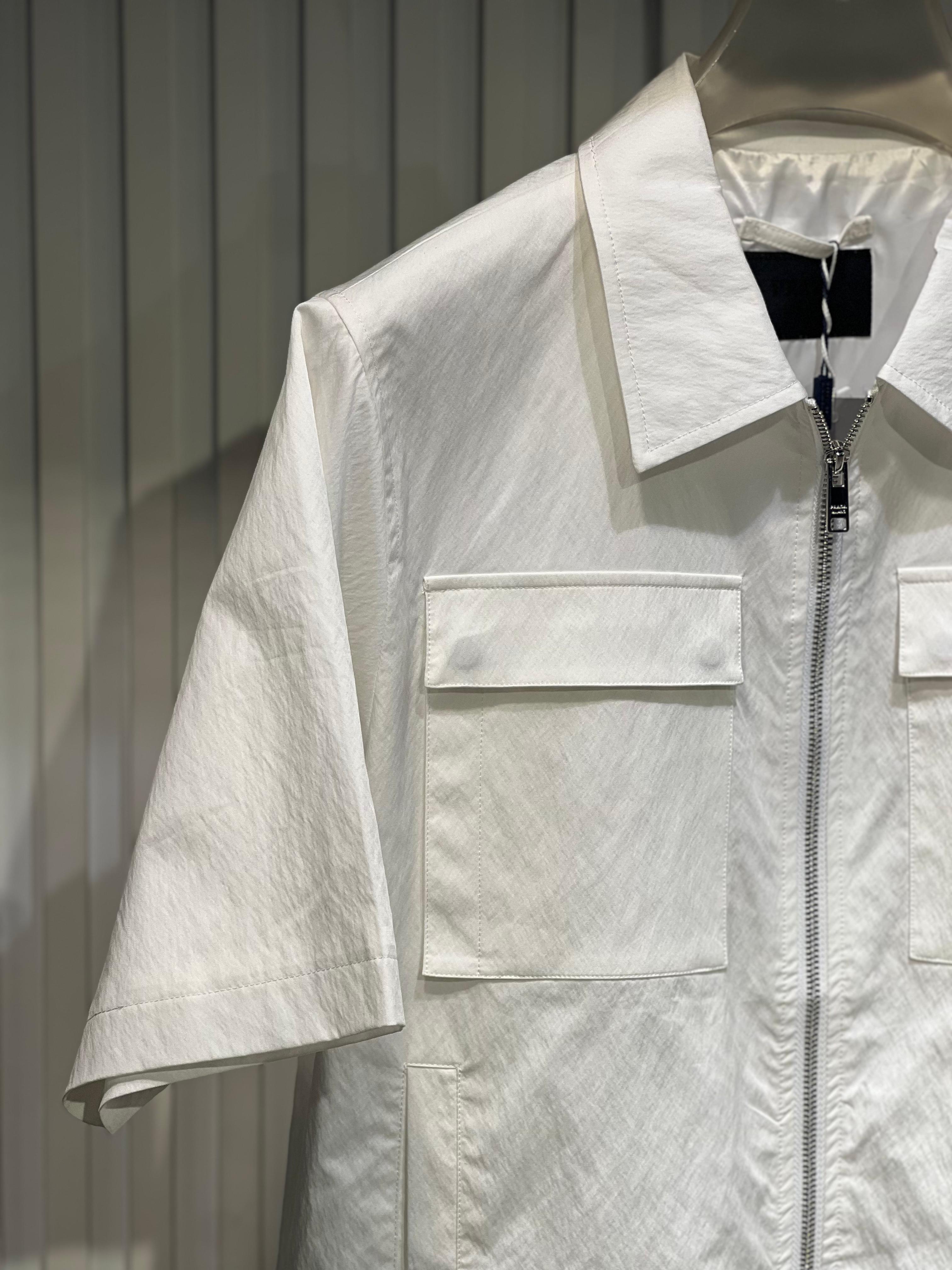 Prada - White Full-Zip Short Sleeve Utility Shirt