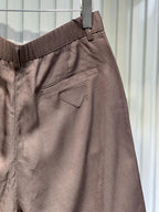 Prada - Brown Pleated High-Waist Shorts