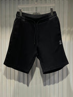 Brunello Cucinelli - Black Drawstring Sweat Shorts with Monogram