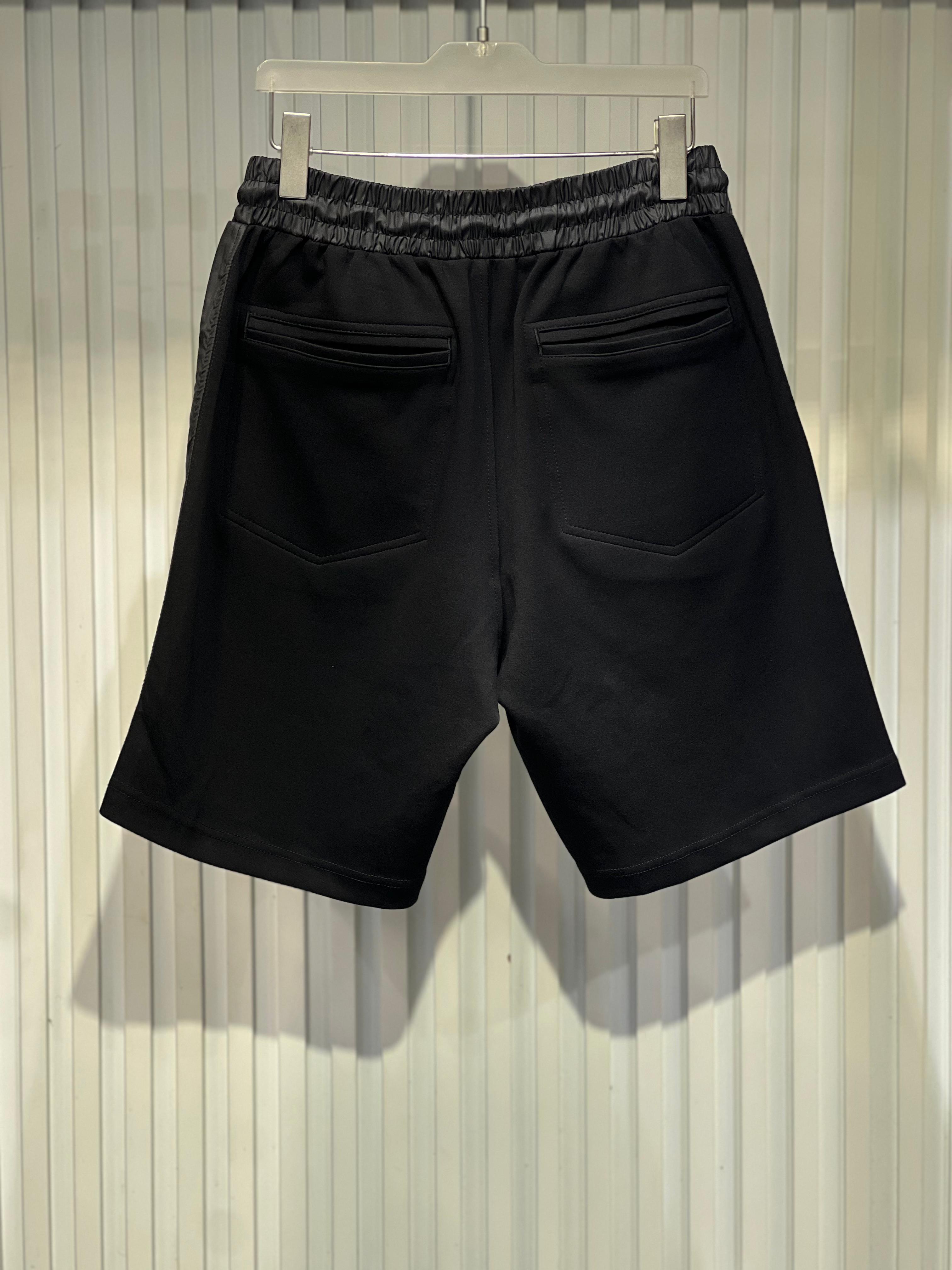 Brunello Cucinelli - Black Drawstring Sweat Shorts with Monogram