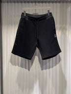 Brunello Cucinelli - Black Drawstring Sweat Shorts with Monogram