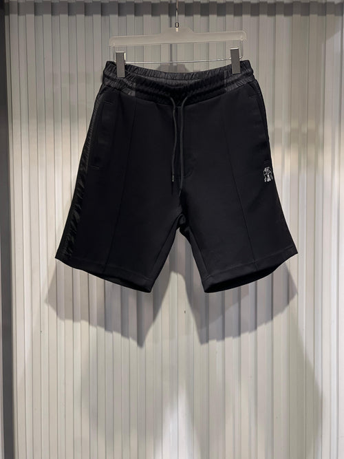 Brunello Cucinelli - Black Drawstring Sweat Shorts with Monogram