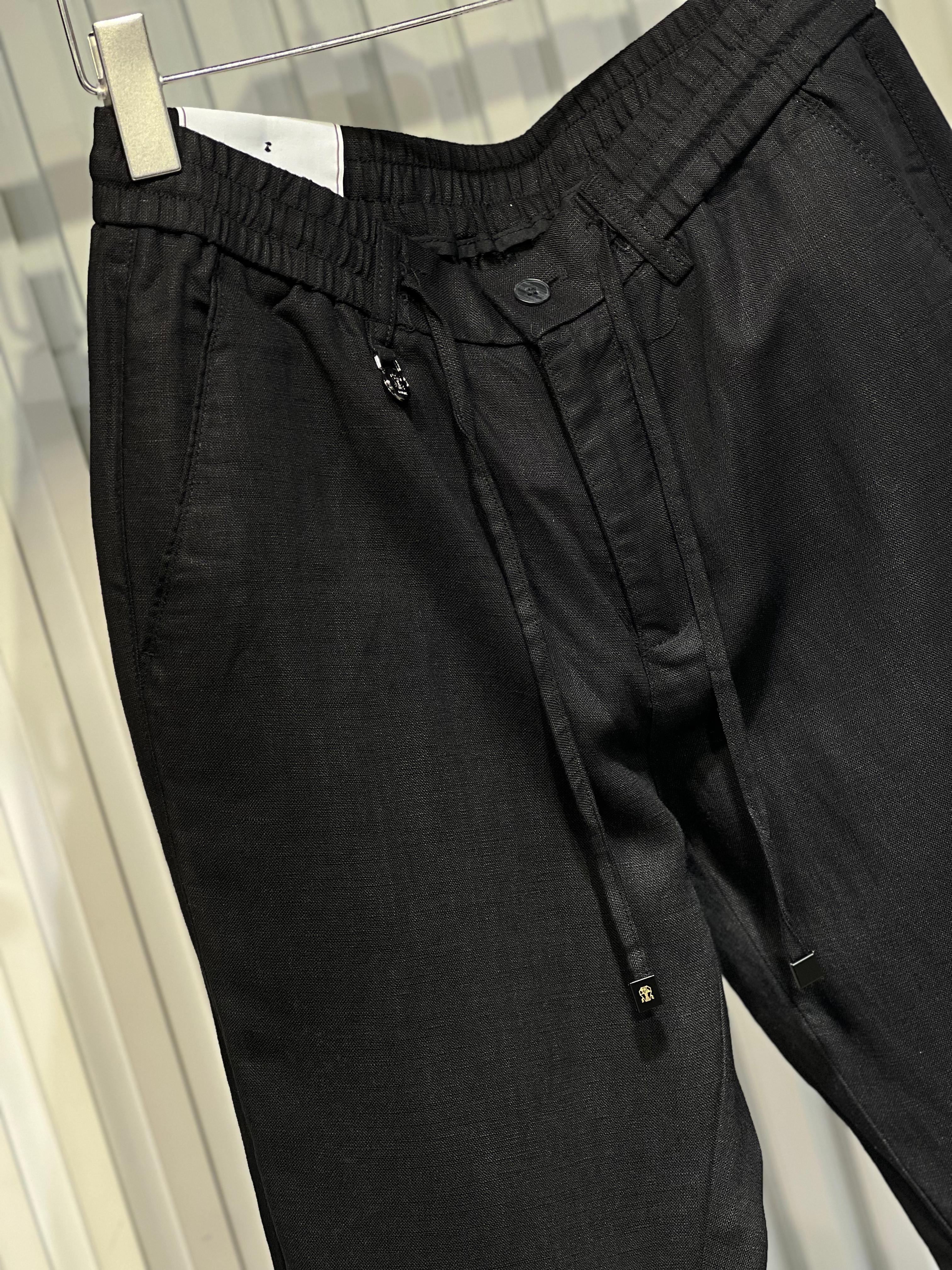 Brunello Cucinelli - Black Drawstring Cargo Trousers
