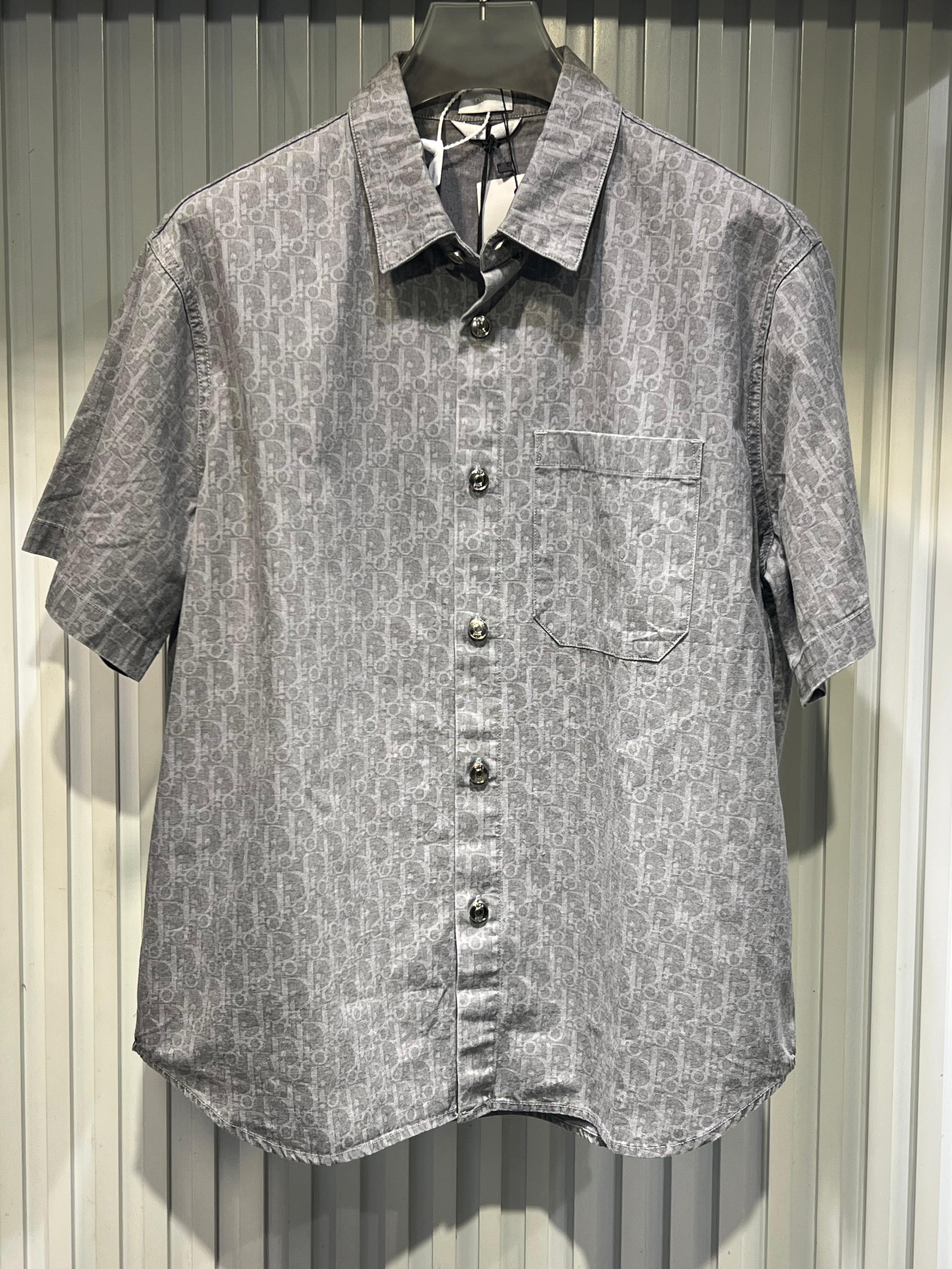 Dior - Grey Oblique Print Short Sleeve Shirt & Cargo Shorts Set