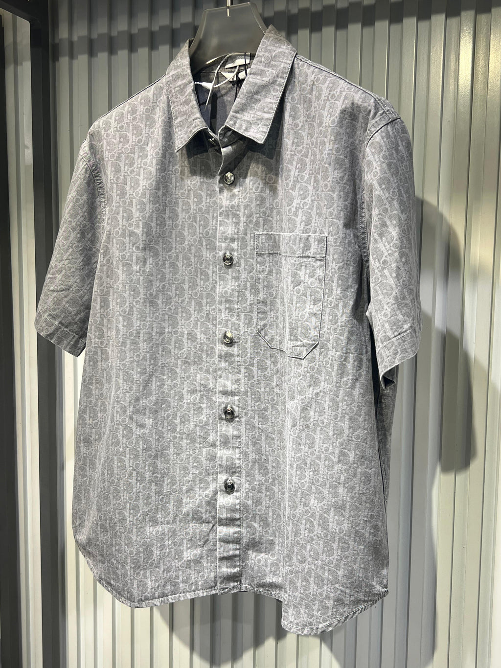 Dior - Grey Oblique Print Short Sleeve Shirt & Cargo Shorts Set