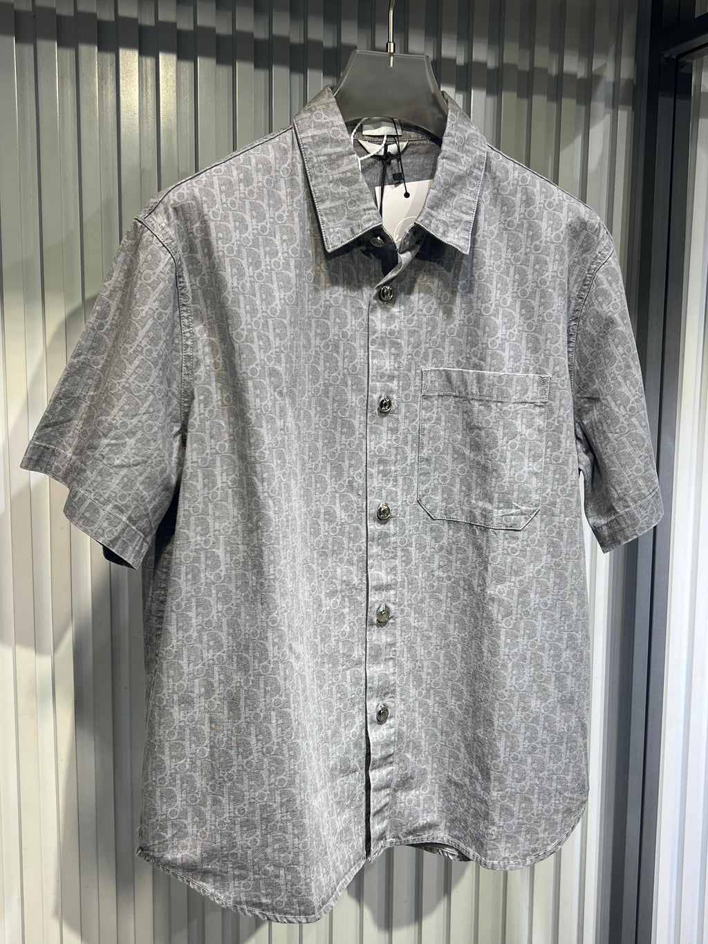Dior - Grey Oblique Print Short Sleeve Shirt & Cargo Shorts Set