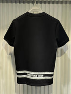 Dior - Black Crew Neck T-Shirt with Oblique Pocket