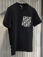 Dior - Black Crew Neck T-Shirt with Oblique Pocket