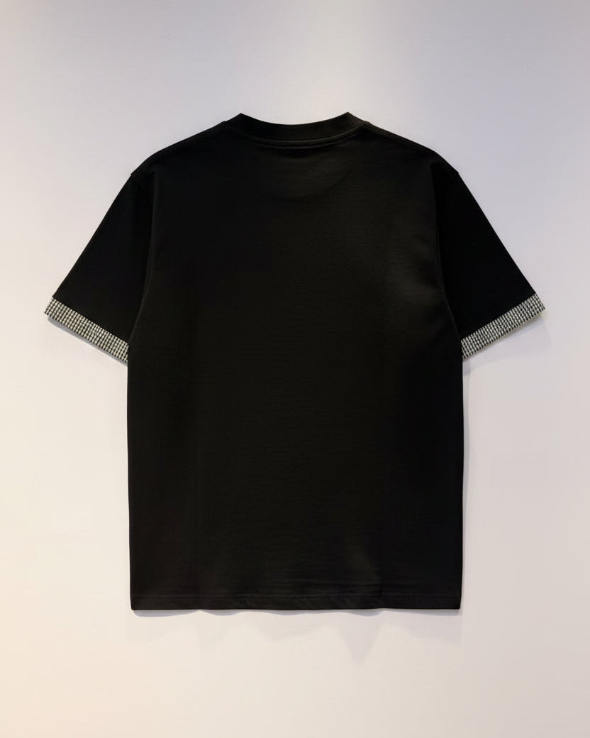 Loewe - Black T-Shirt with Gingham Pocket and Cuffs