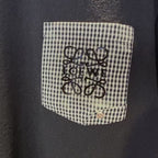 Loewe - Black T-Shirt with Gingham Pocket and Cuffs