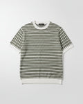 Loro Piana - Olive Green & White Striped Knit T-Shirt