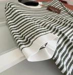 Loro Piana - Olive Green & White Striped Knit T-Shirt