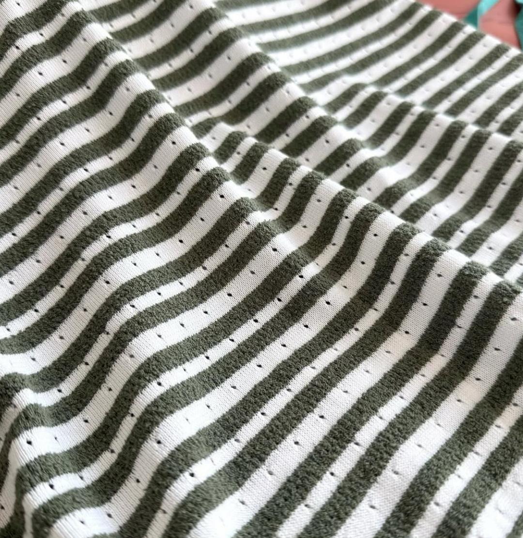 Loro Piana - Olive Green & White Striped Knit T-Shirt