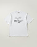 Prada - White Crew Neck T-Shirt with Calligraphy Logo Print