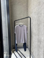Ferragamo - Grey Crew Neck T-Shirt with Gancini Logo