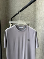 Ferragamo - Grey Crew Neck T-Shirt with Gancini Logo