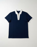 Louis Vuitton - Navy & White Contrast Zip Polo Shirt