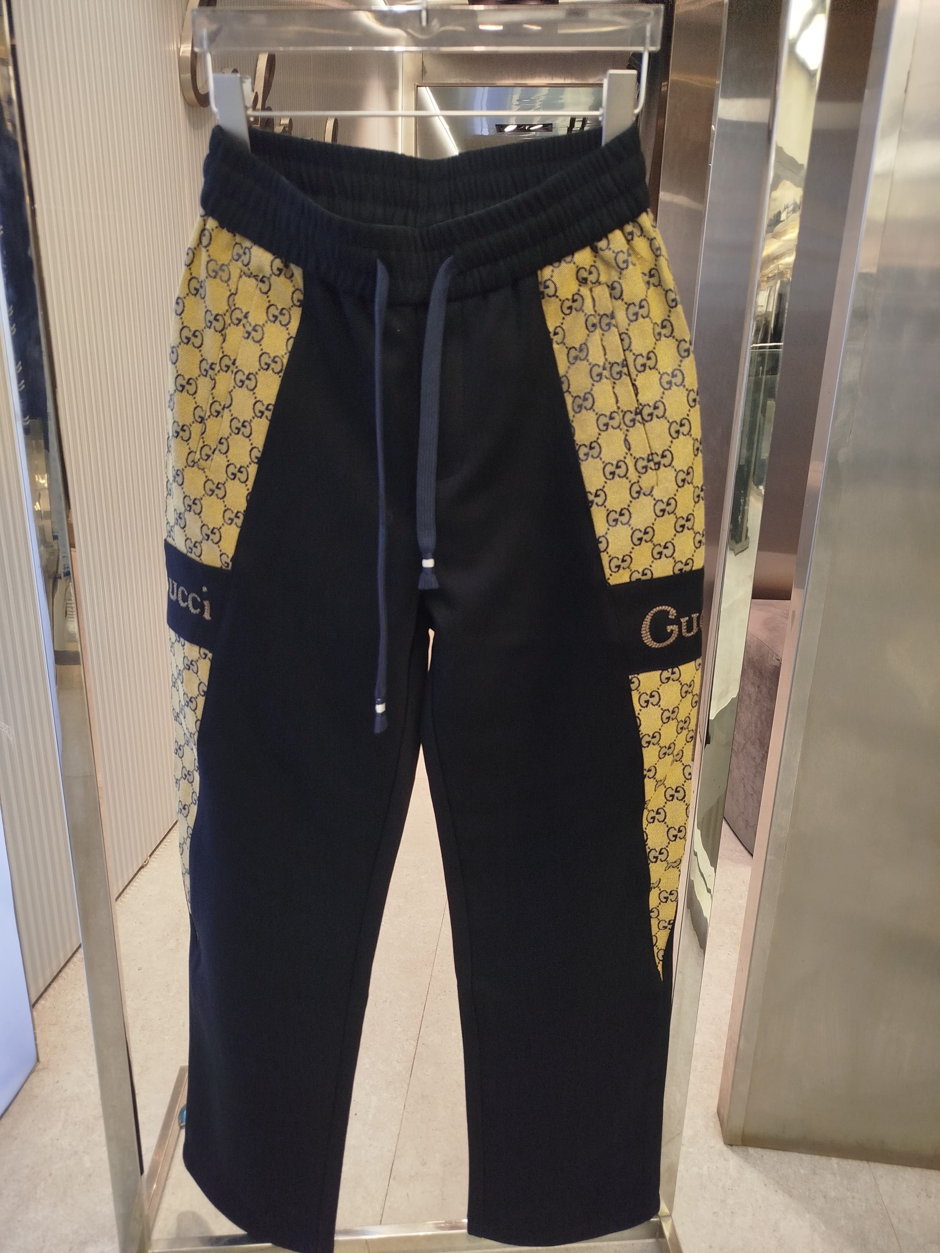 Gucci - Black & GG Monogram Drawstring Track Pants