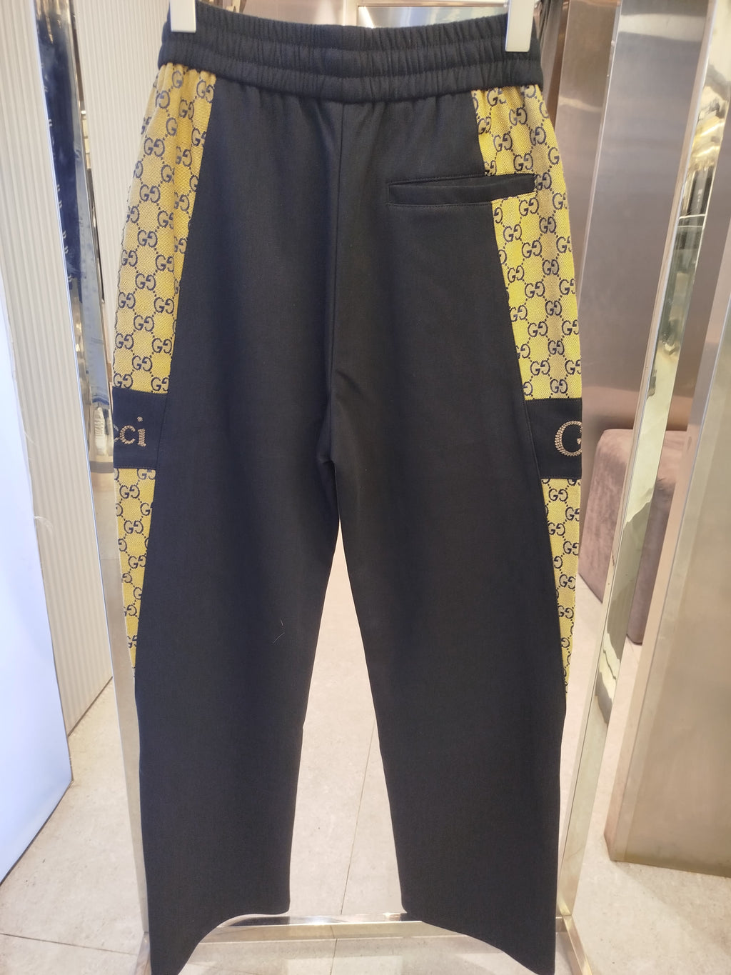Gucci - Black & GG Monogram Drawstring Track Pants