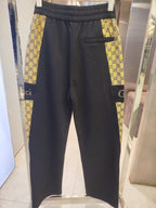 Gucci - Black & GG Monogram Drawstring Track Pants