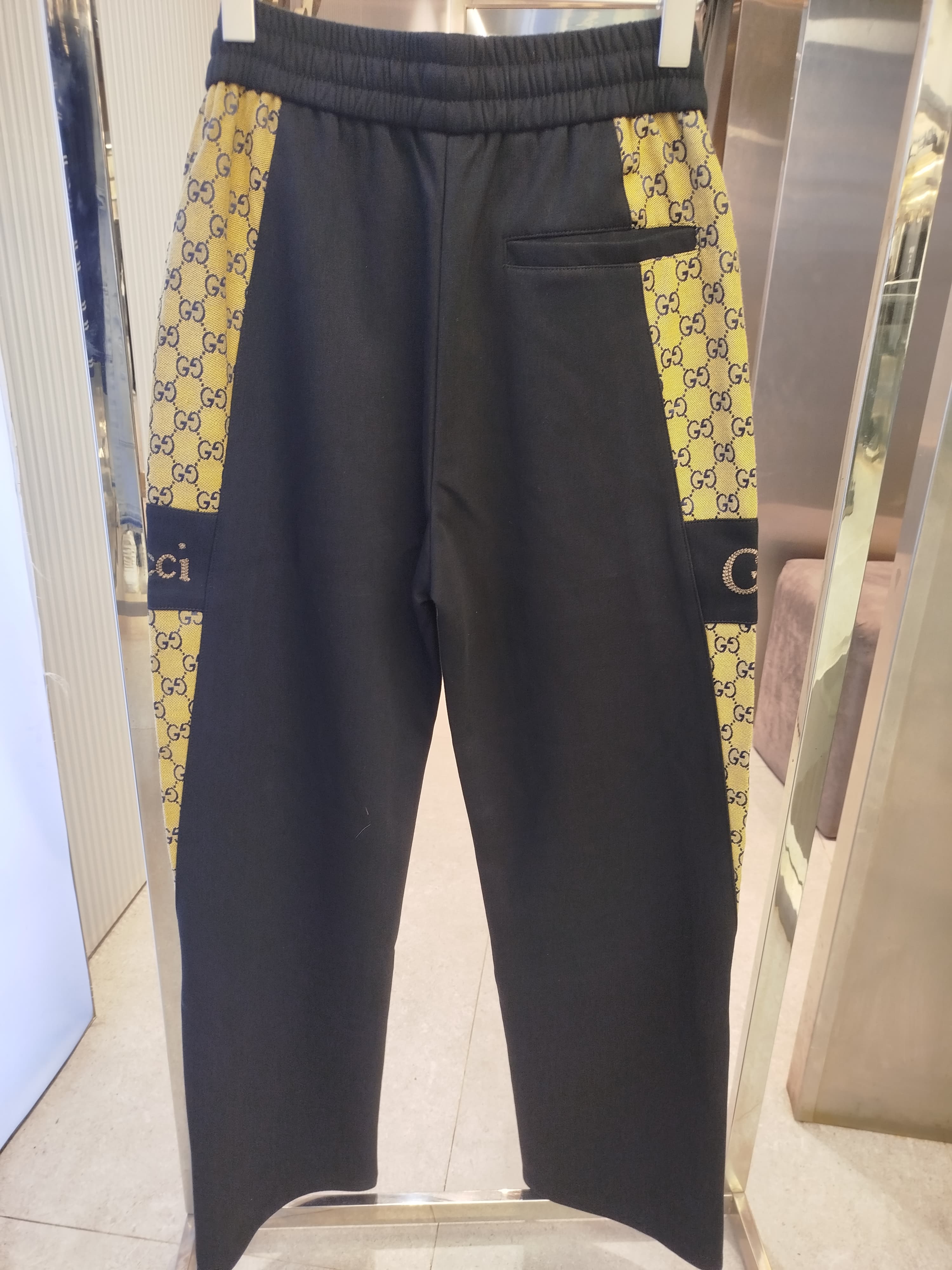 Gucci - Black & GG Monogram Drawstring Track Pants