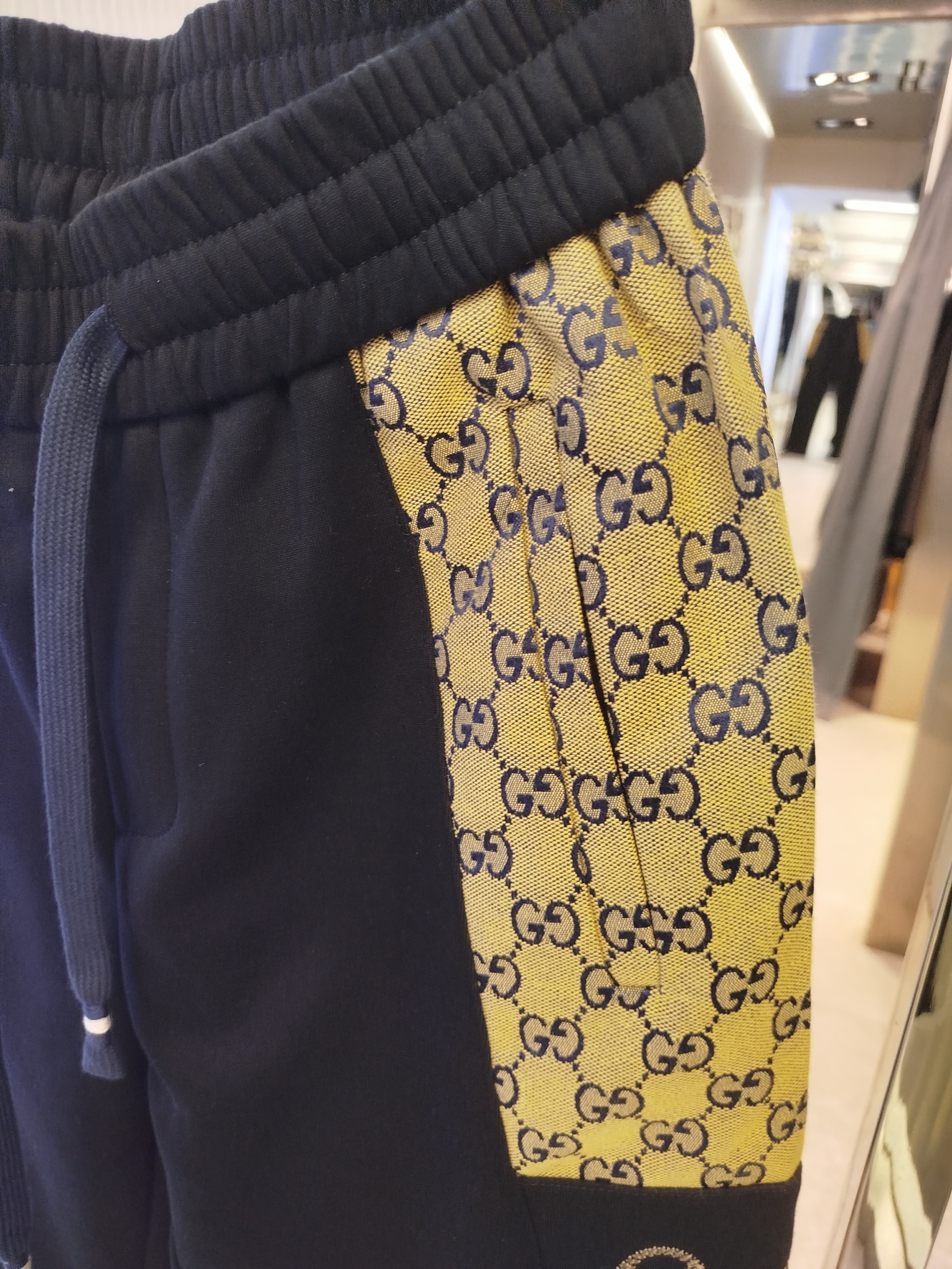 Gucci - Black & GG Monogram Drawstring Track Pants