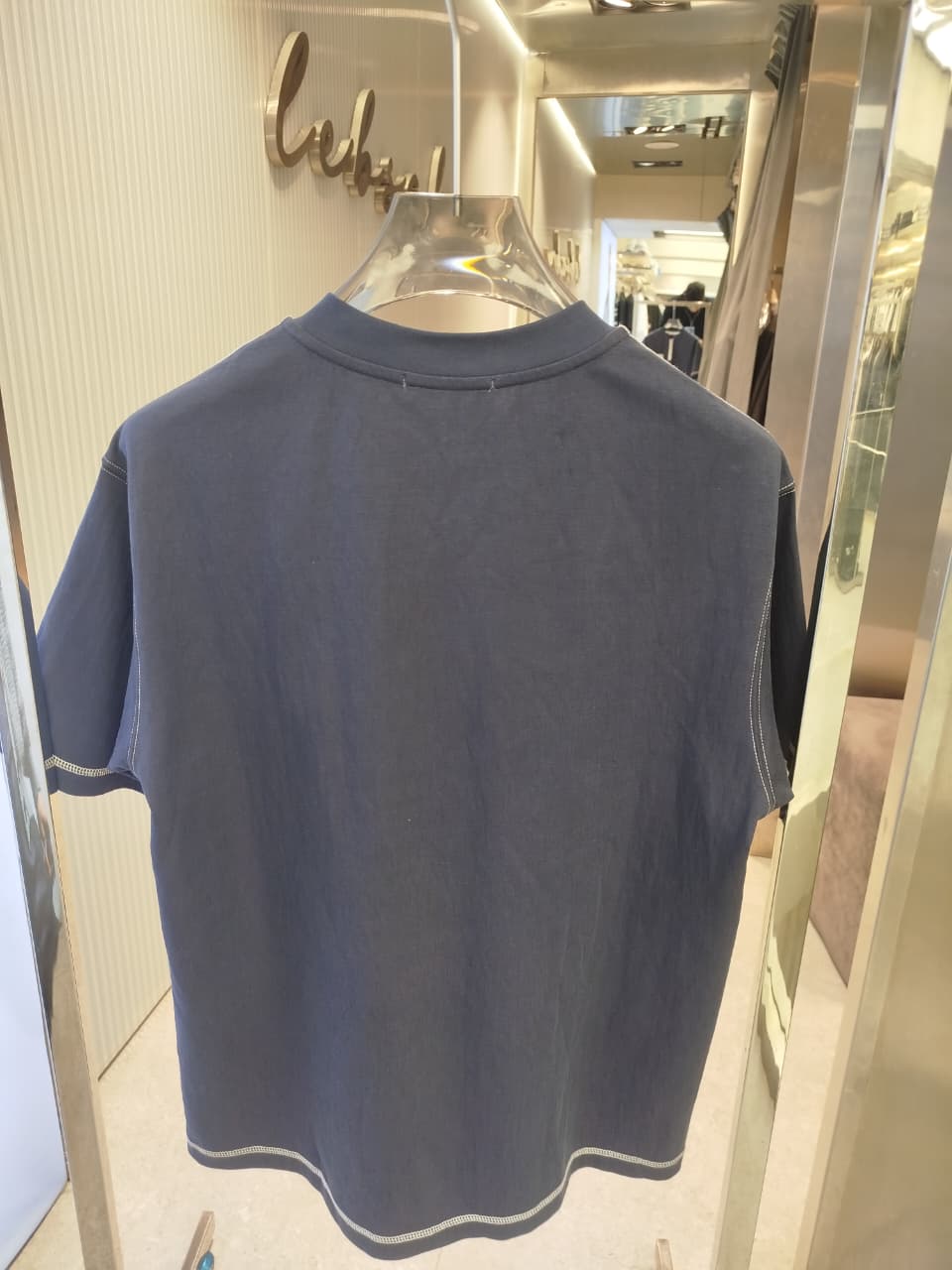 Loewe - Navy Zip Polo T-Shirt with Anagram Logo & Contrast Stitching