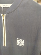 Loewe - Navy Zip Polo T-Shirt with Anagram Logo & Contrast Stitching