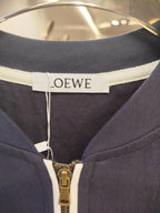 Loewe - Navy Zip Polo T-Shirt with Anagram Logo & Contrast Stitching