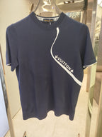 Louis Vuitton - Navy Knit T-Shirt with White Monogram Stripe