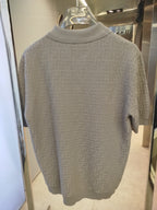 Fendi - Grey FF Monogram Knit Polo Shirt