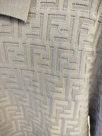 Fendi - Grey FF Monogram Knit Polo Shirt