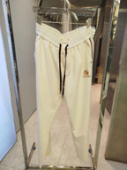 Loro Piana - Cream Drawstring Track Pants with Embroidered Logo