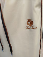 Loro Piana - Cream Drawstring Track Pants with Embroidered Logo