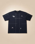 Fendi - Navy Abstract Print T-Shirt with Contrast Stitching