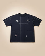 Fendi - Navy Abstract Print T-Shirt with Contrast Stitching
