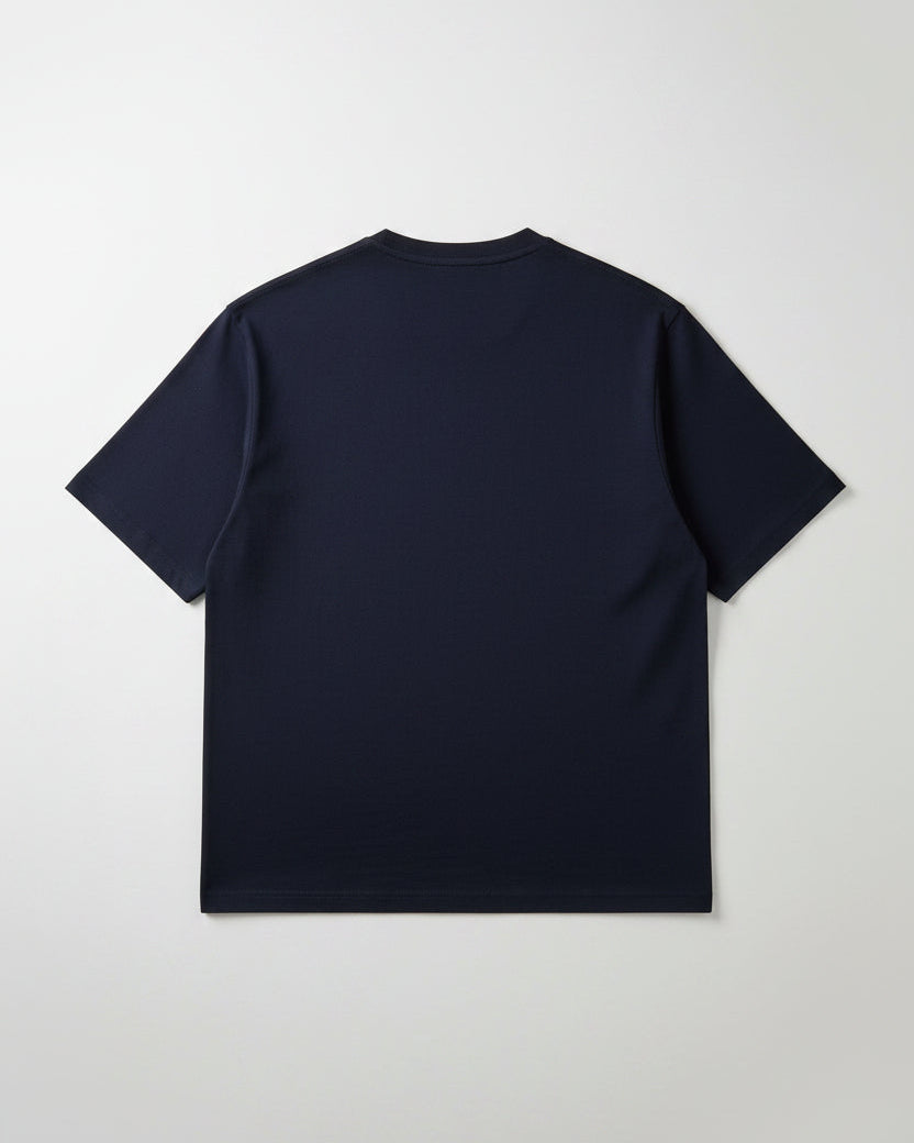 Fendi - Navy Abstract Print T-Shirt with Contrast Stitching