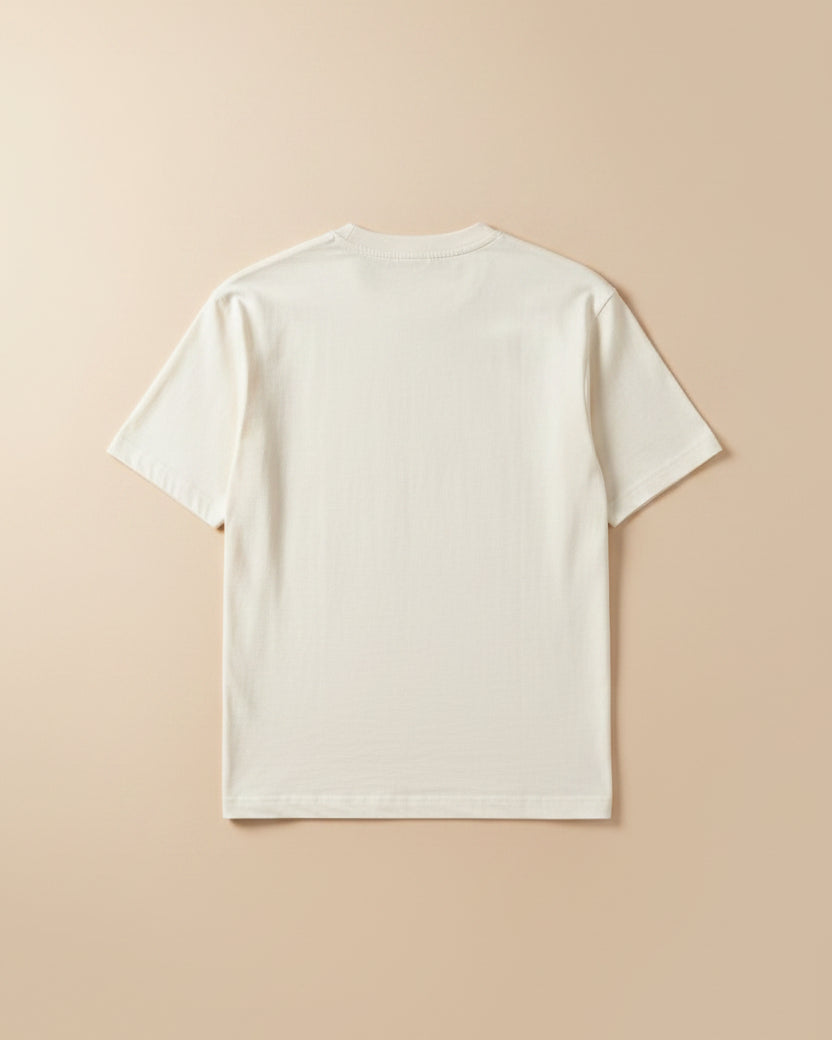 Moncler - Cream T-Shirt with Denim Patch Pocket