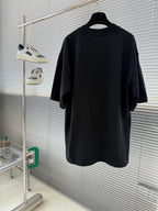 Prada - Black Crew Neck T-Shirt with Calligraphy Logo Print