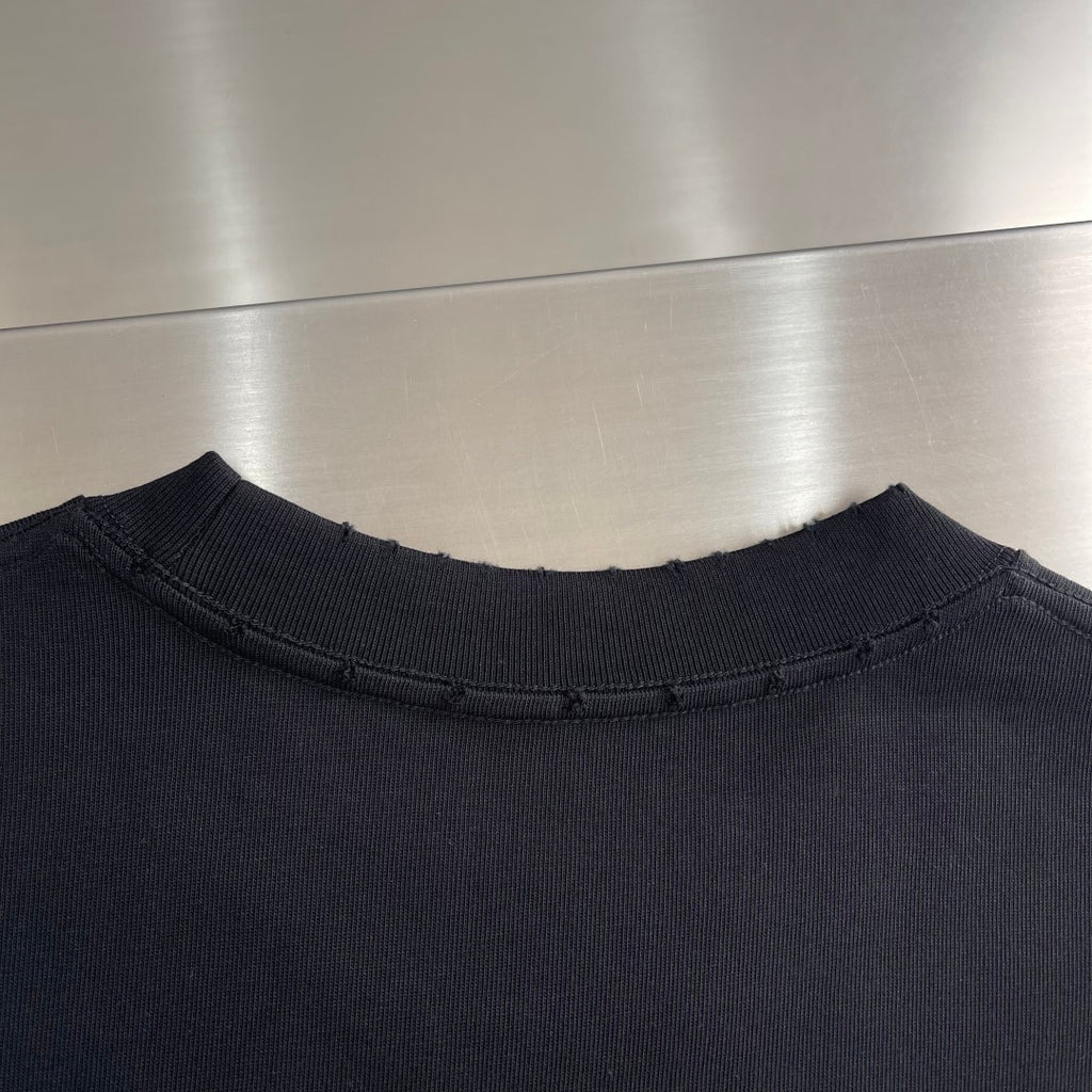 Prada - Black Crew Neck T-Shirt with Calligraphy Logo Print