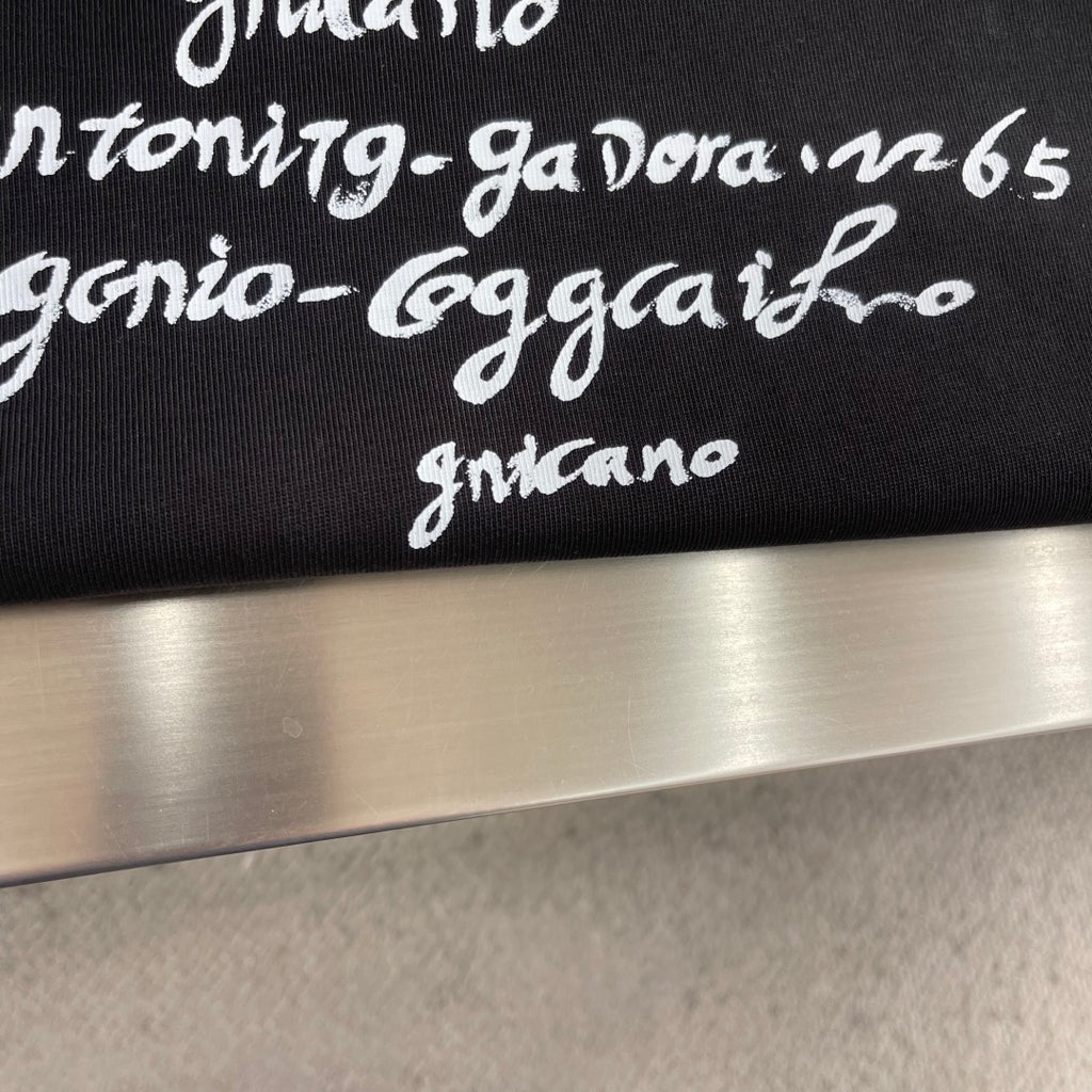 Prada - Black Crew Neck T-Shirt with Calligraphy Logo Print