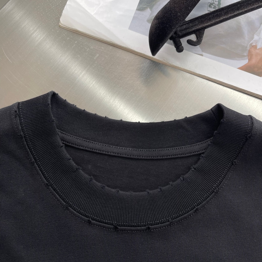 Prada - Black Crew Neck T-Shirt with Calligraphy Logo Print